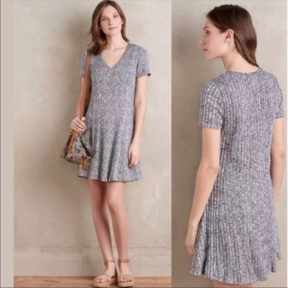 Anthropologie Dolan Gray Ribbed Swing Dress